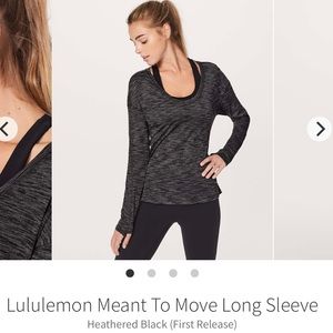 Lululemon meant to move long sleeve tee heathered black size 6